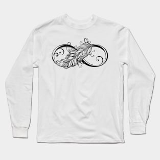 Infinity Symbol with Feather Long Sleeve T-Shirt